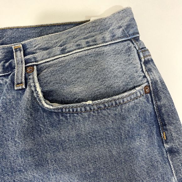 AGOLDE 90s Pinch Waist Distressed High Rise Straight Leg Jeans US 34 NWT - Picture 6 of 16